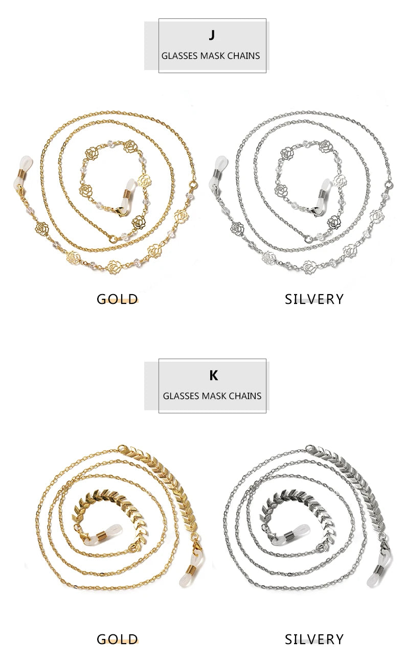 💎 Chaîne Lunettes Perles Élégante